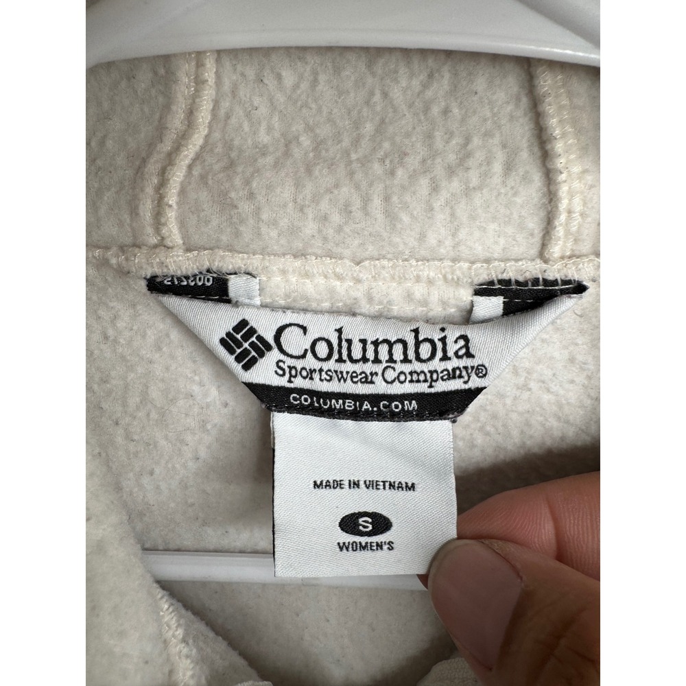 Columbia Womens Cream Fleece Full Zip Hoodie Jacket WL6561 Small - Picture 5 of 10